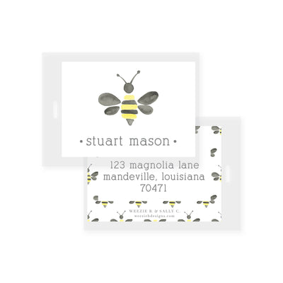 Watercolor Bumble Bee Bag Tag
