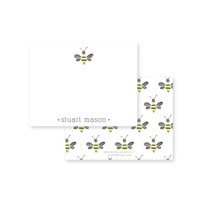 Watercolor Bumble Bee Flat Note Card