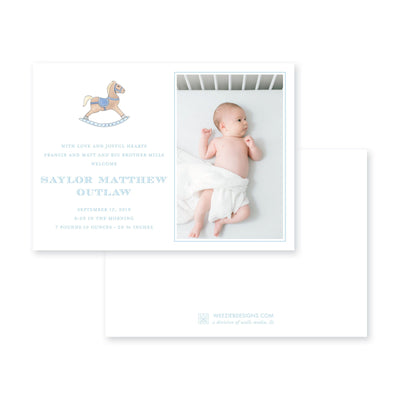 Watercolor Rocking Horse | Birth Announcement 