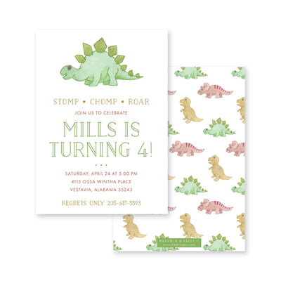 Watercolor Dinosaur Birthday