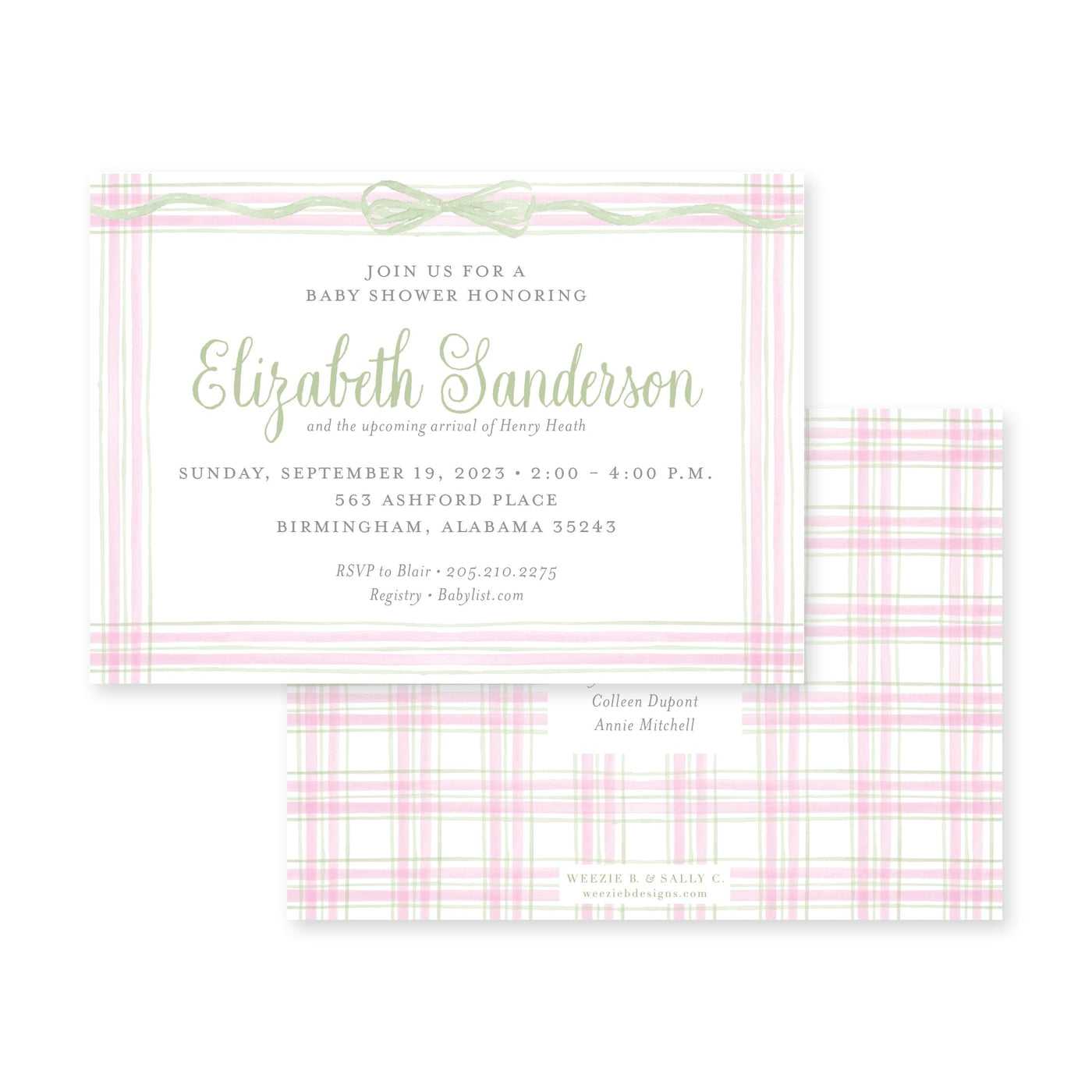 Watercolor Plaid Baby Shower