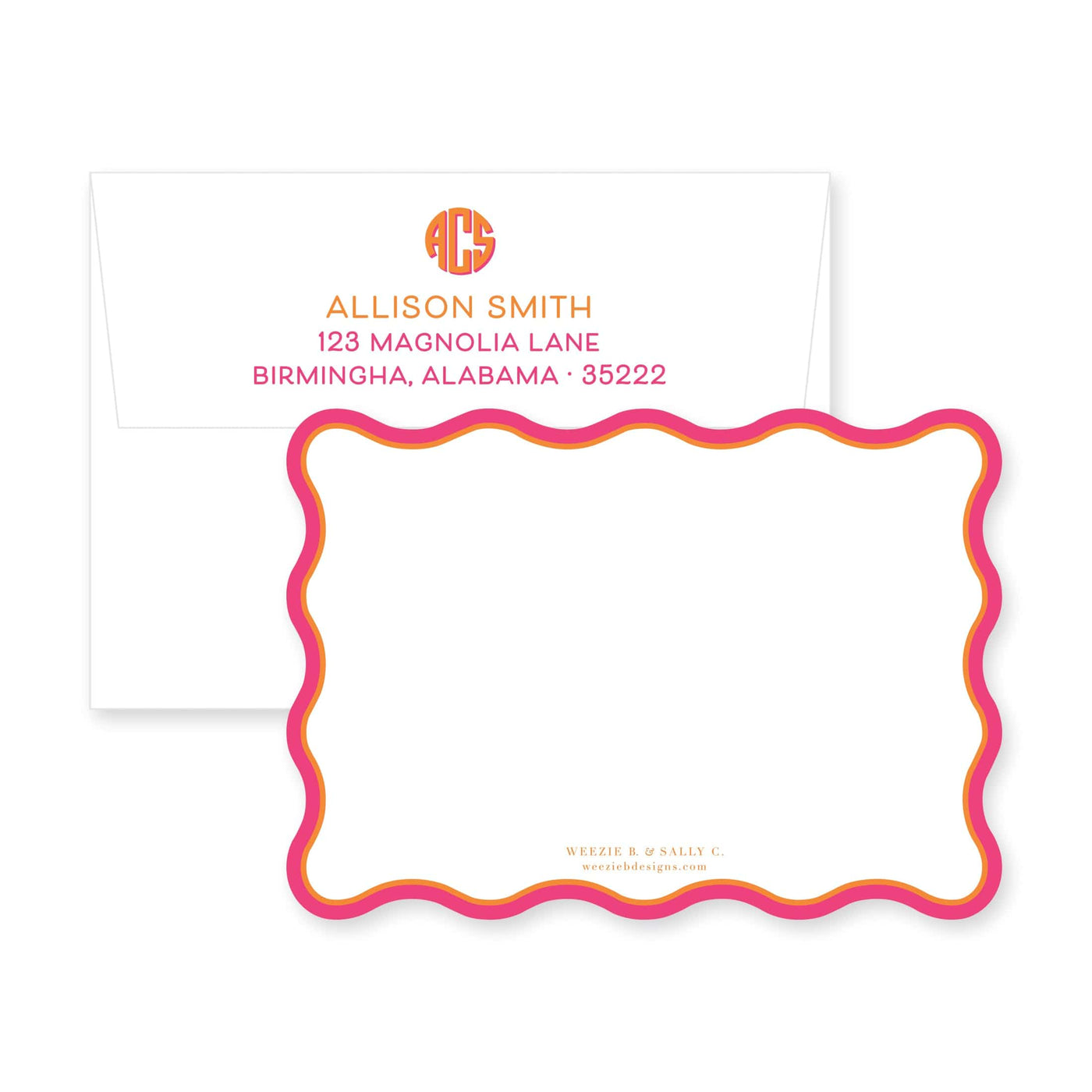 Wavy Frame Flat Note Card