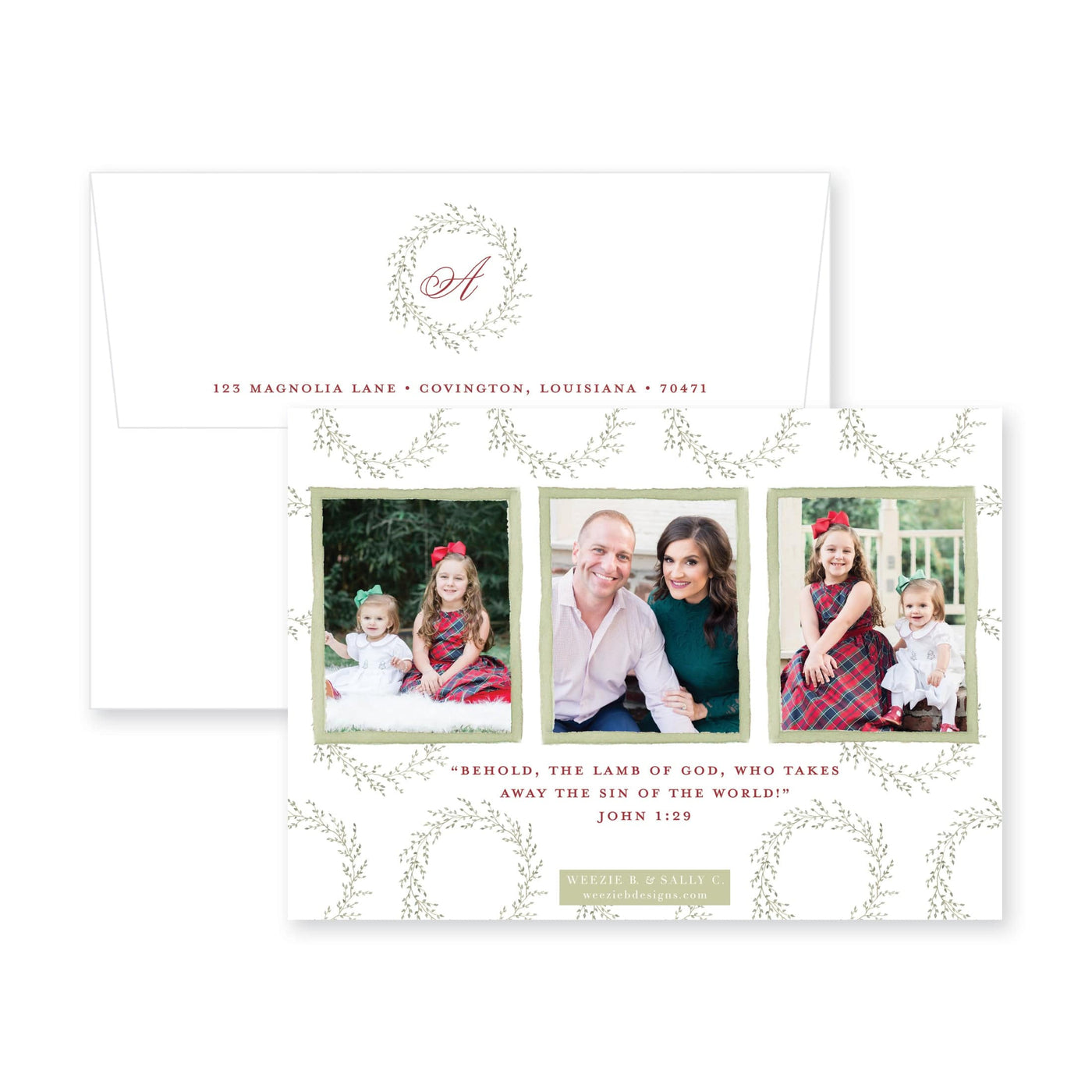 Whimsy Wreath Christmas Card