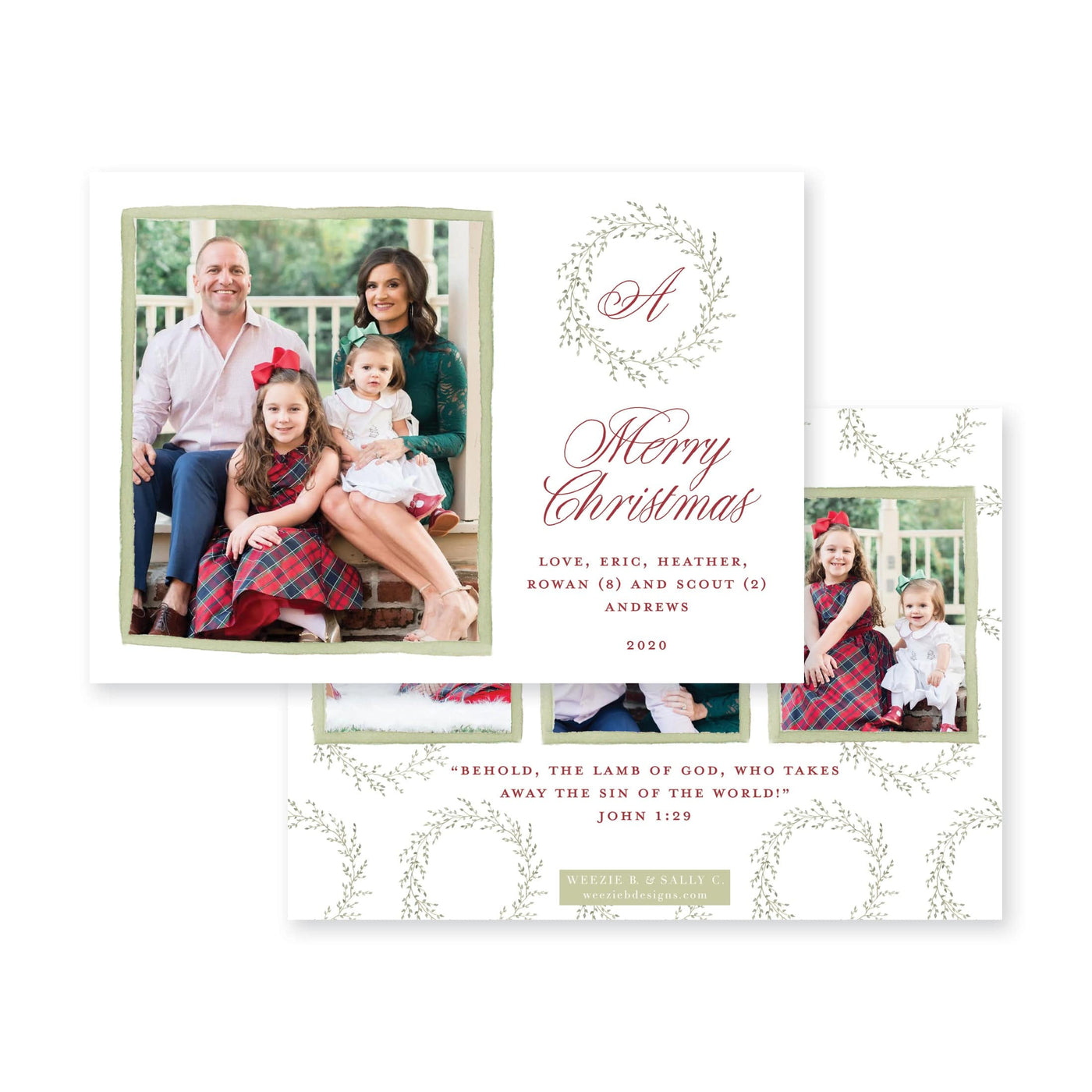 Whimsy Wreath Christmas Card