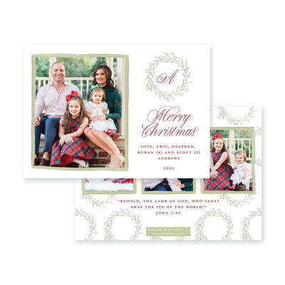Whimsy Wreath Christmas Card