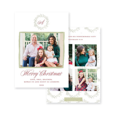 Whimsy Wreath Christmas Card