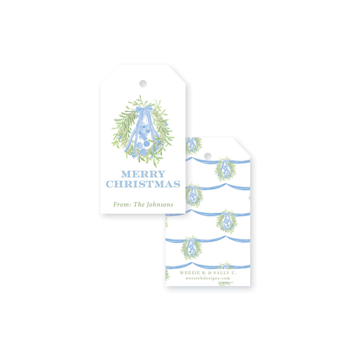 Single Hanging Wreaths Christmas Gift Tag
