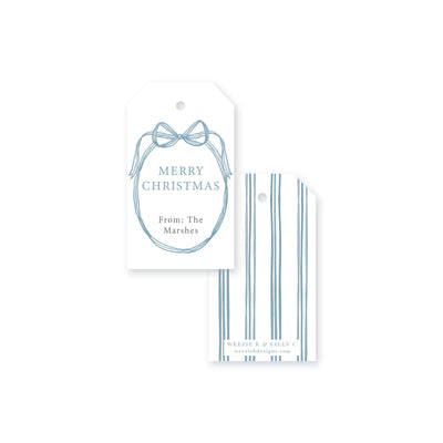 Ribbon Frame Christmas Gift Tag