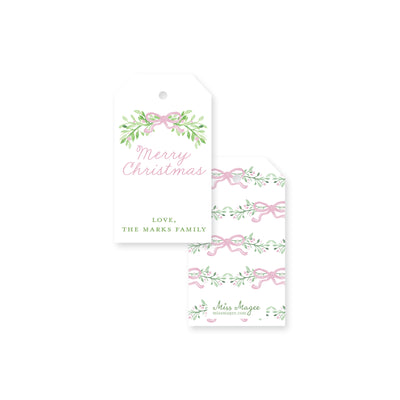 Bows, Vines and Berries Christmas Tag