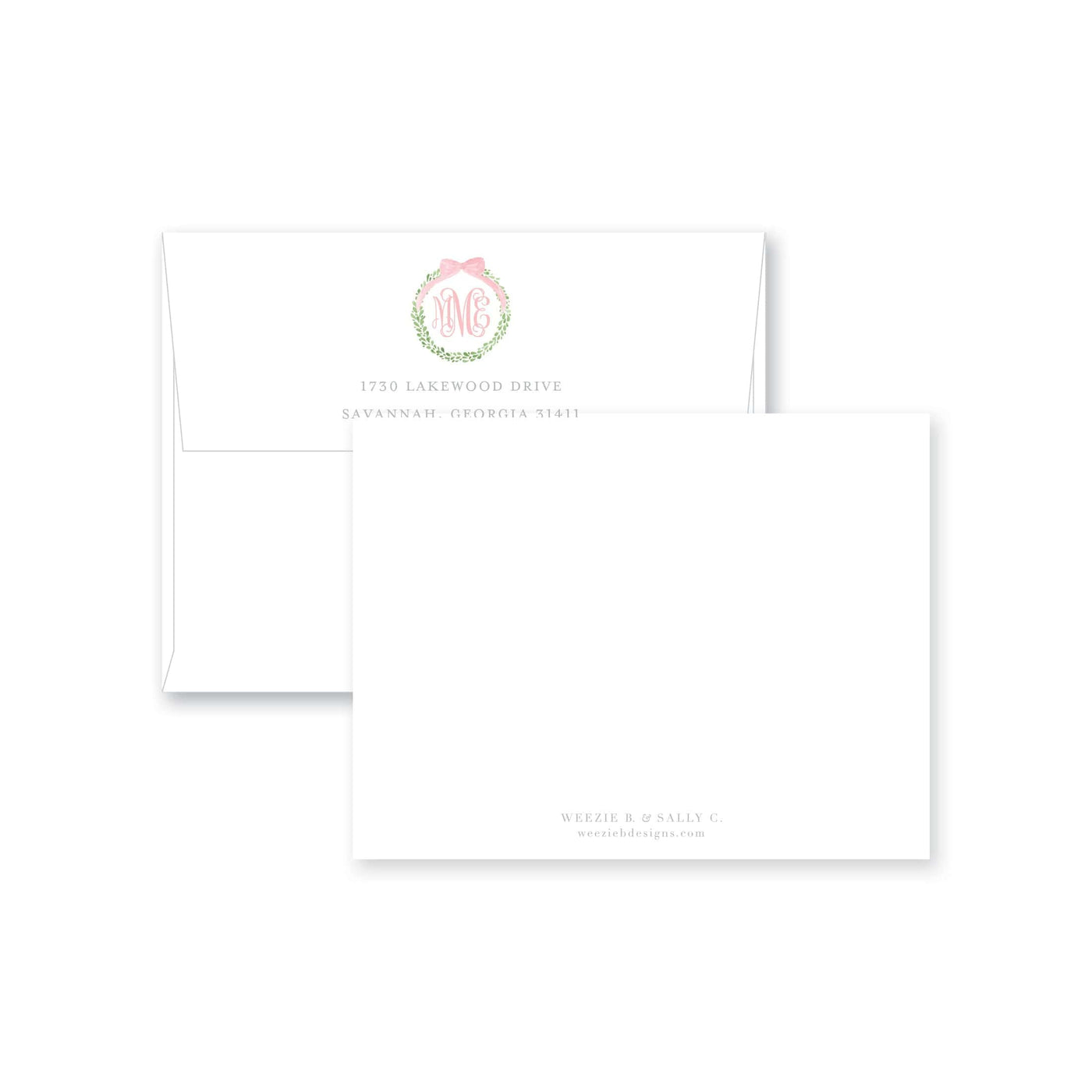 Boxwood Wreath Flat Note Card