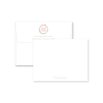 Boxwood Wreath Flat Note Card