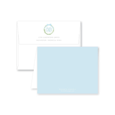 Boxwood Wreath Folded Note Card