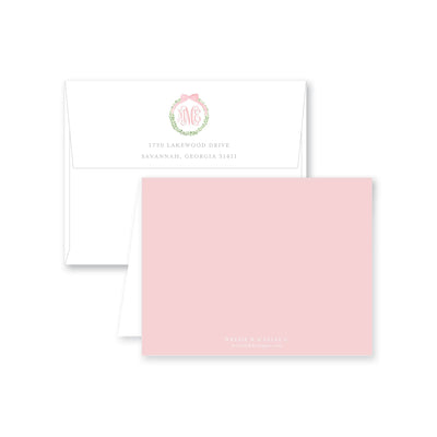 Boxwood Wreath Folded Note Card