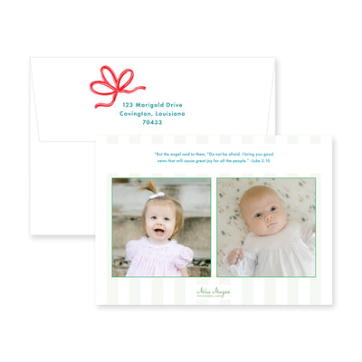 Bright Bow Tree Horizontal Christmas Card