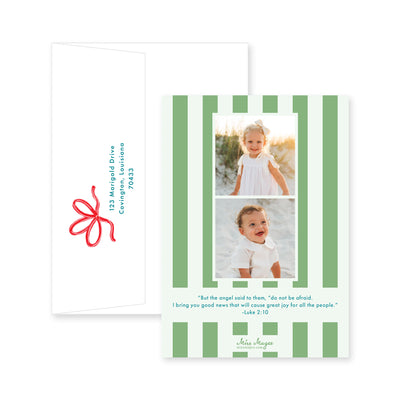 Bright Bows On Tree Vertical Christmas Card