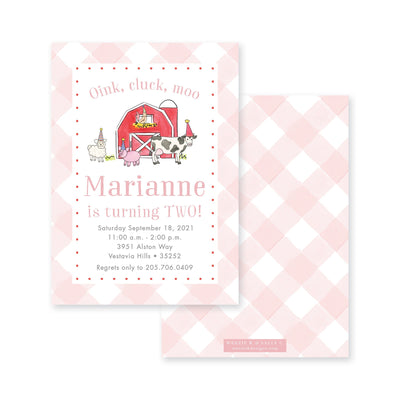 Watercolor Farm Barn Birthday