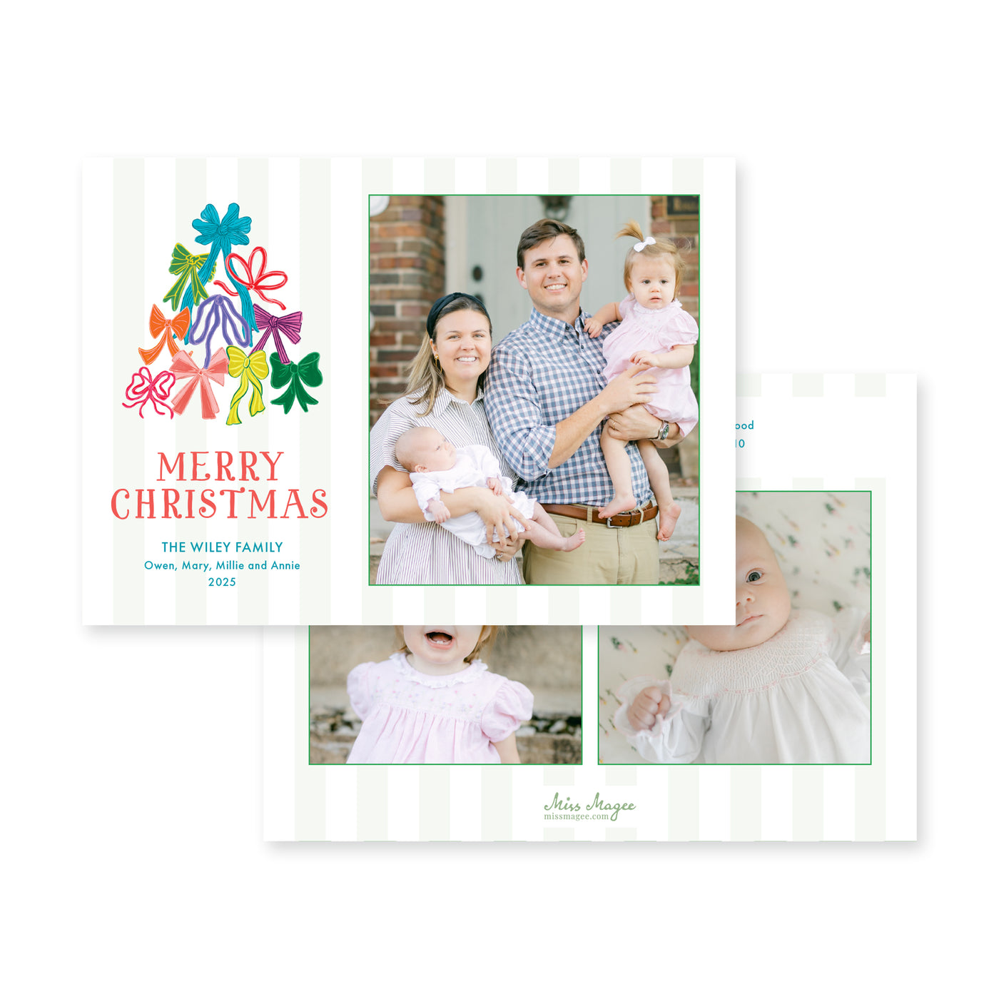 Bright Bow Tree Horizontal Christmas Card