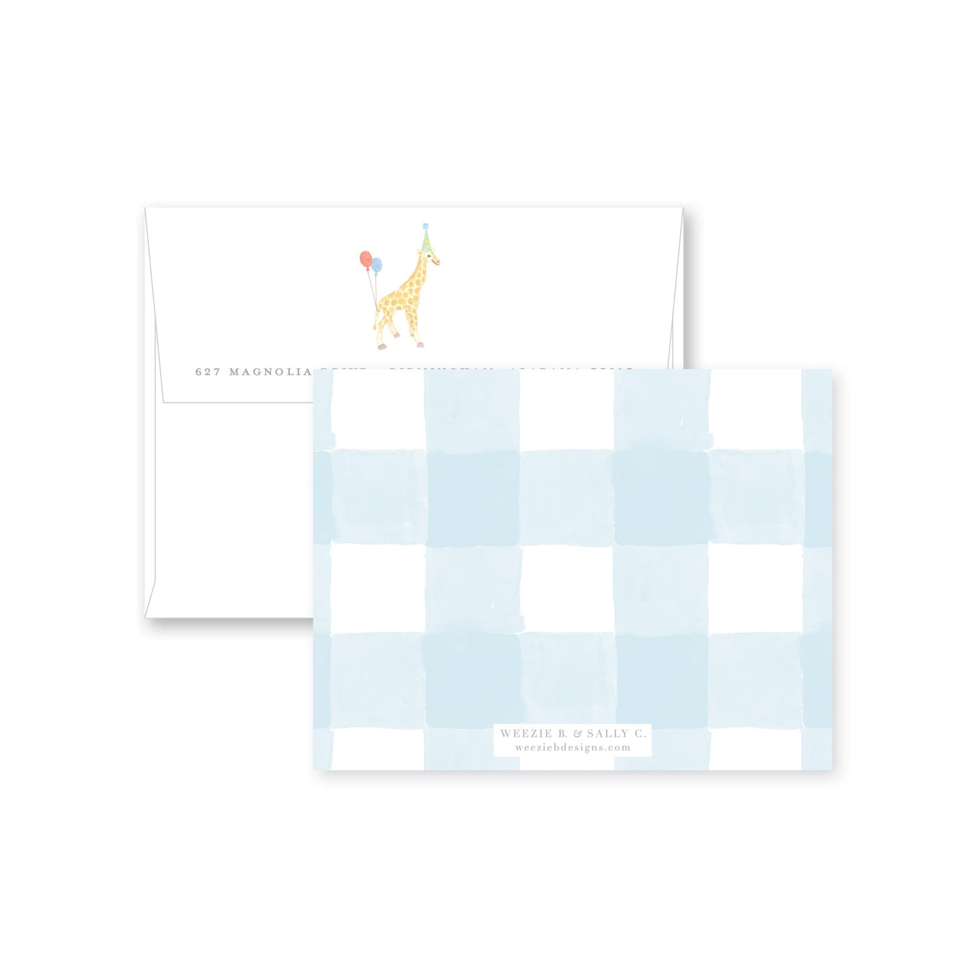 Giraffe in a Party Hat Flat Note Card