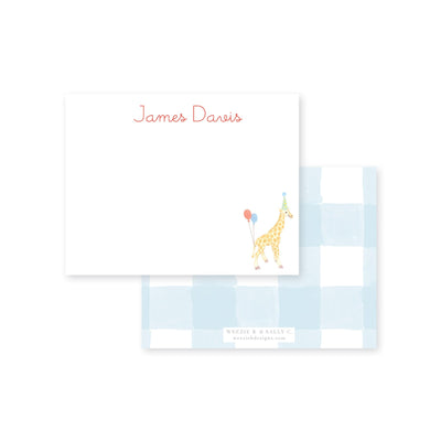 Giraffe in a Party Hat Flat Note Card