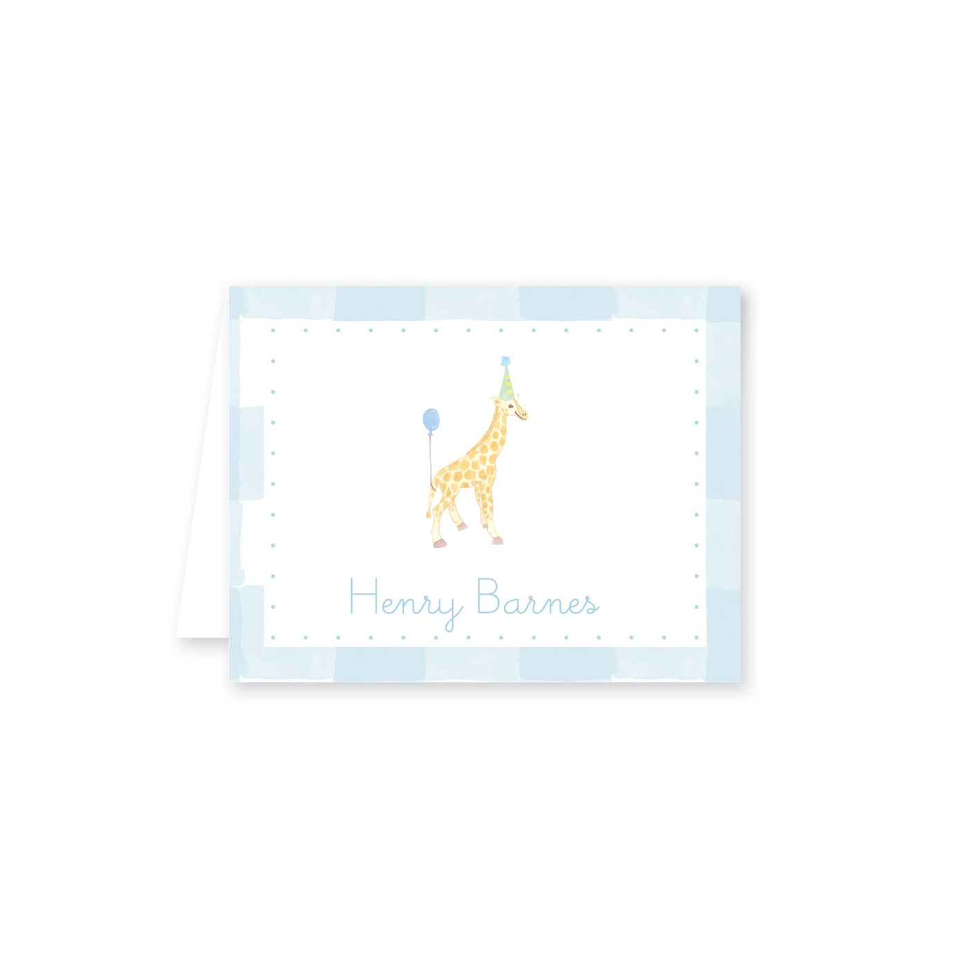 Giraffe in a Party Hat Folded Note Card