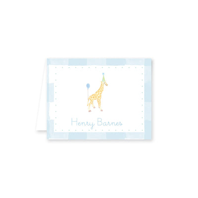 Giraffe in a Party Hat Folded Note Card