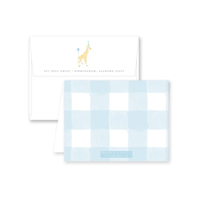 Giraffe in a Party Hat Folded Note Card