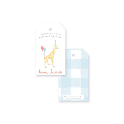 Giraffe in a Party Hat Gift Tag
