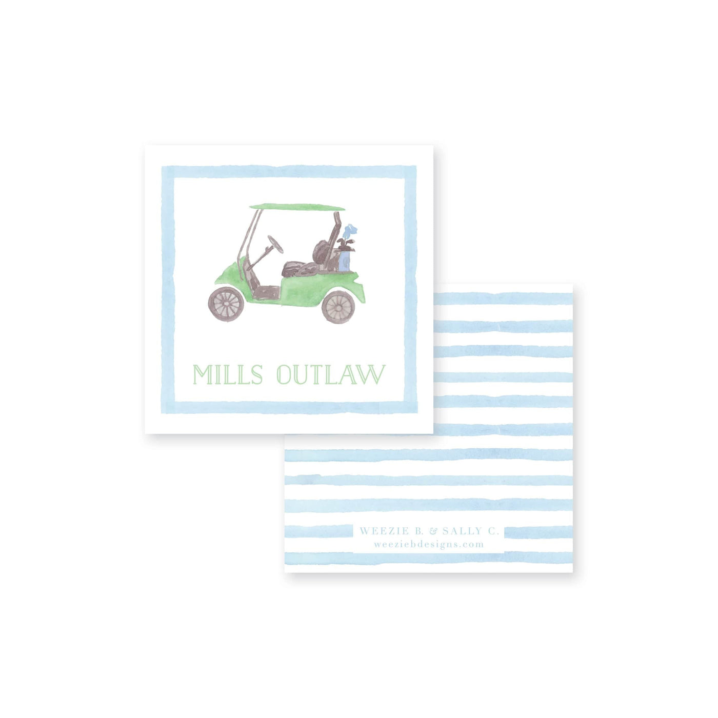 Watercolor Golf Cart Sticker
