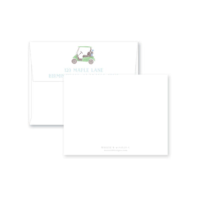 Watercolor Golf Cart Flat Note Card