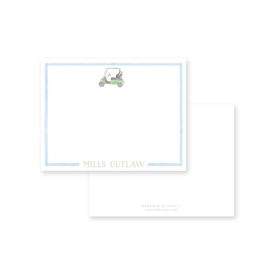 Watercolor Golf Cart Flat Note Card