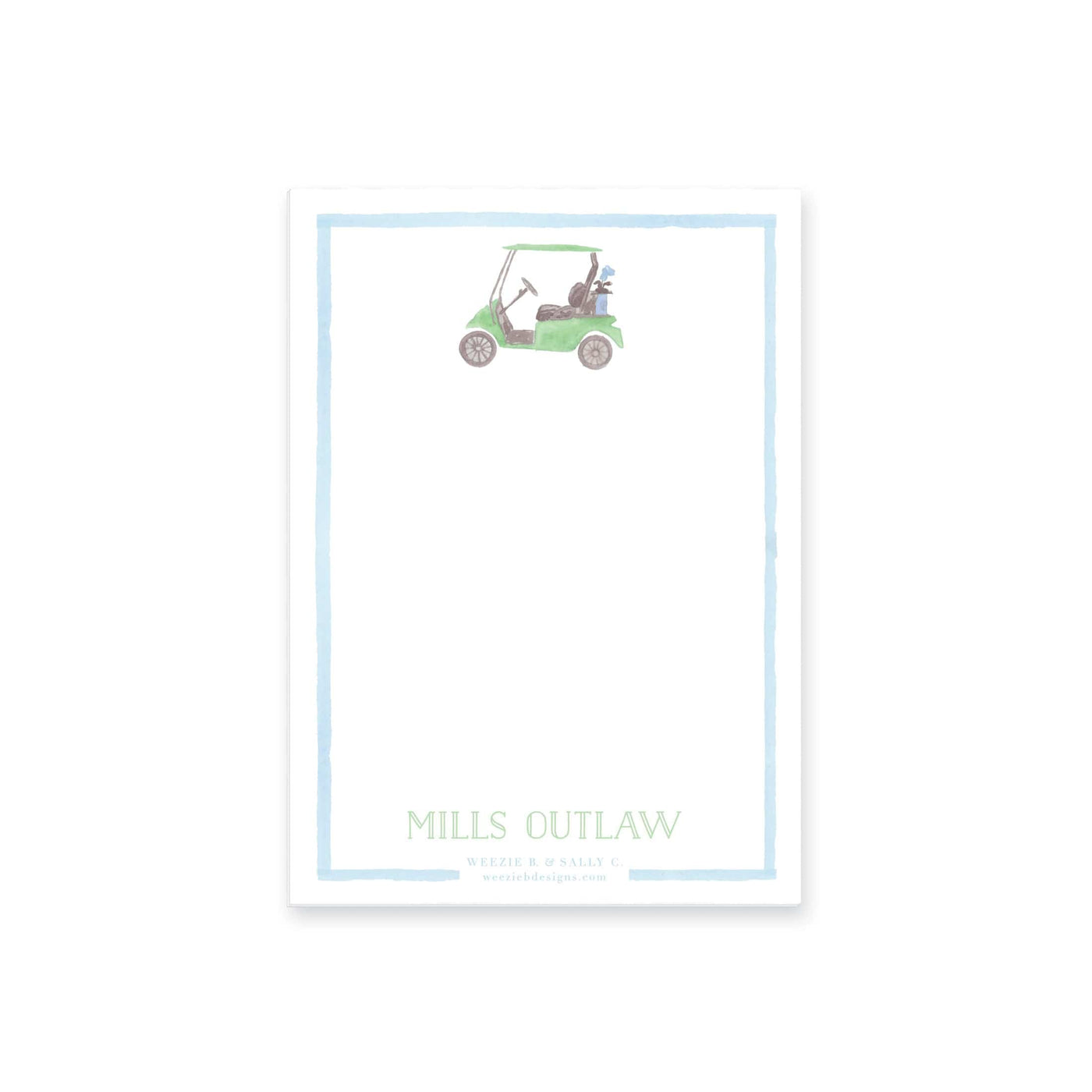 Watercolor Golf Cart Notepad