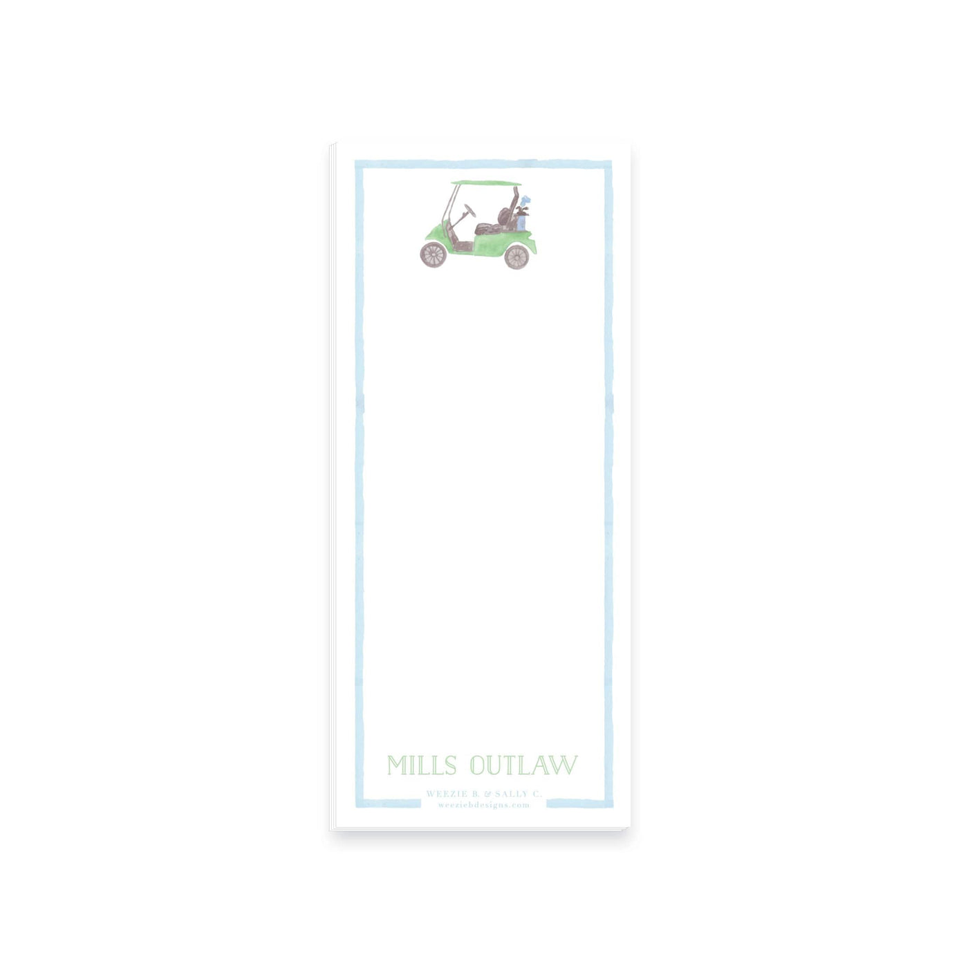 Watercolor Golf Cart Notepad