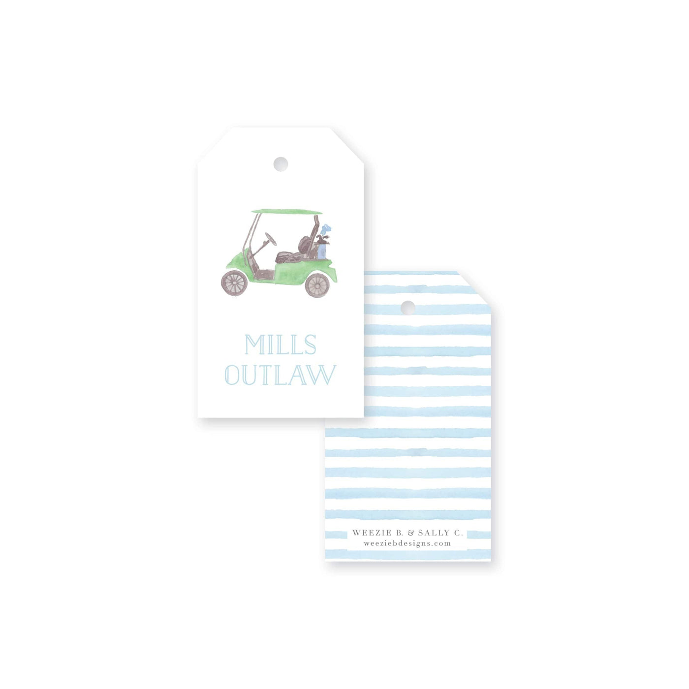 Watercolor Golf Cart Gift Tag
