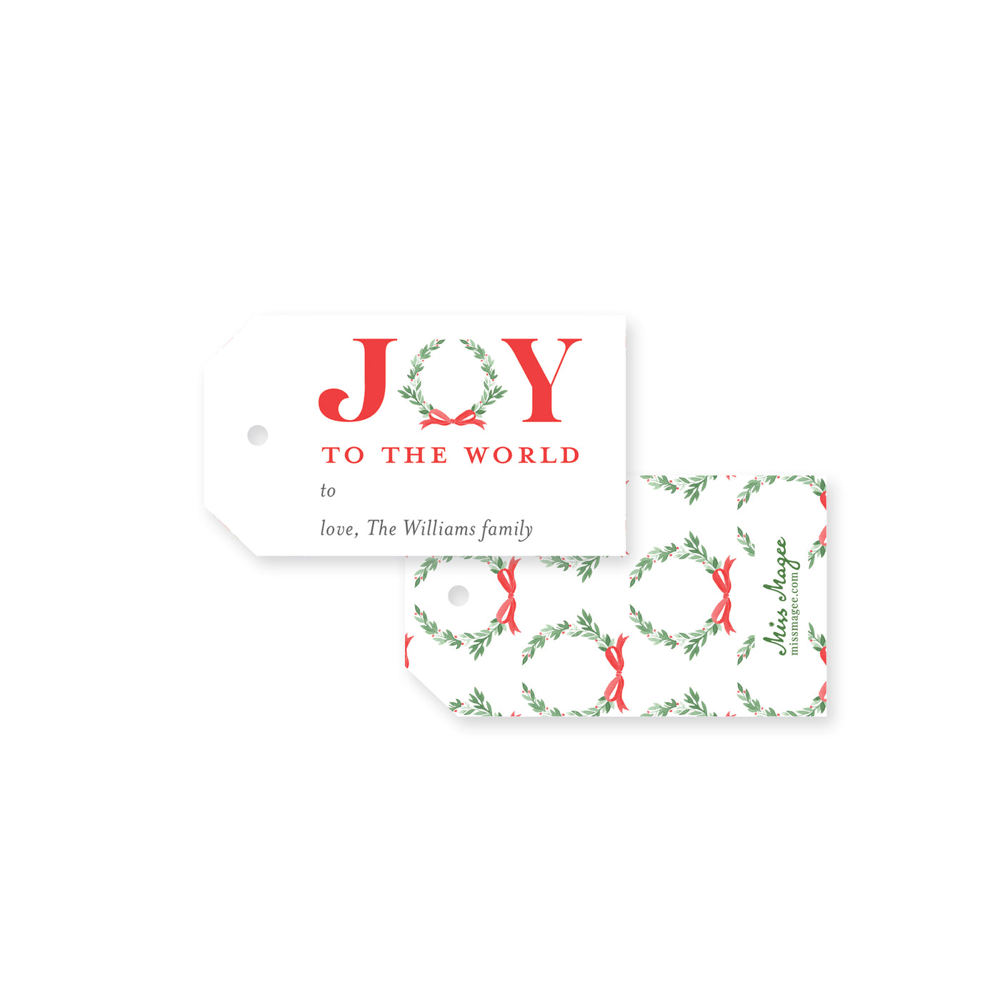 Joy Wreath Christmas Tag