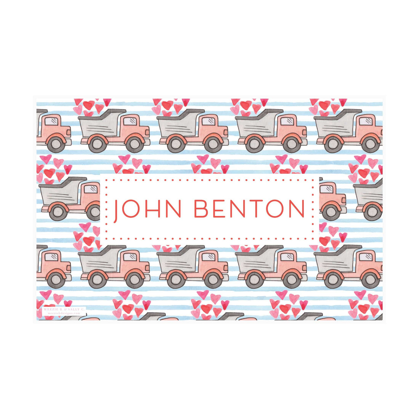 Watercolor Dumptruck Placemat