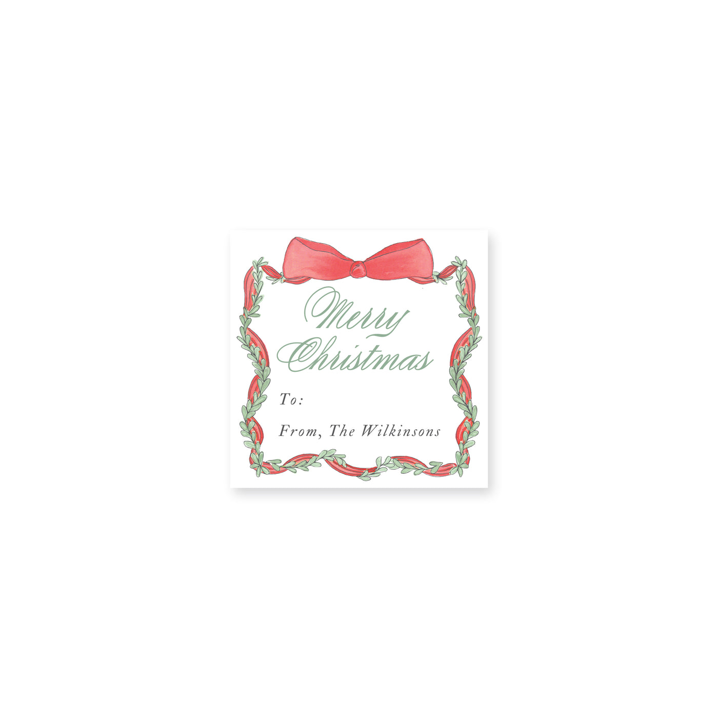 Ribbon Wreath Christmas Stickers