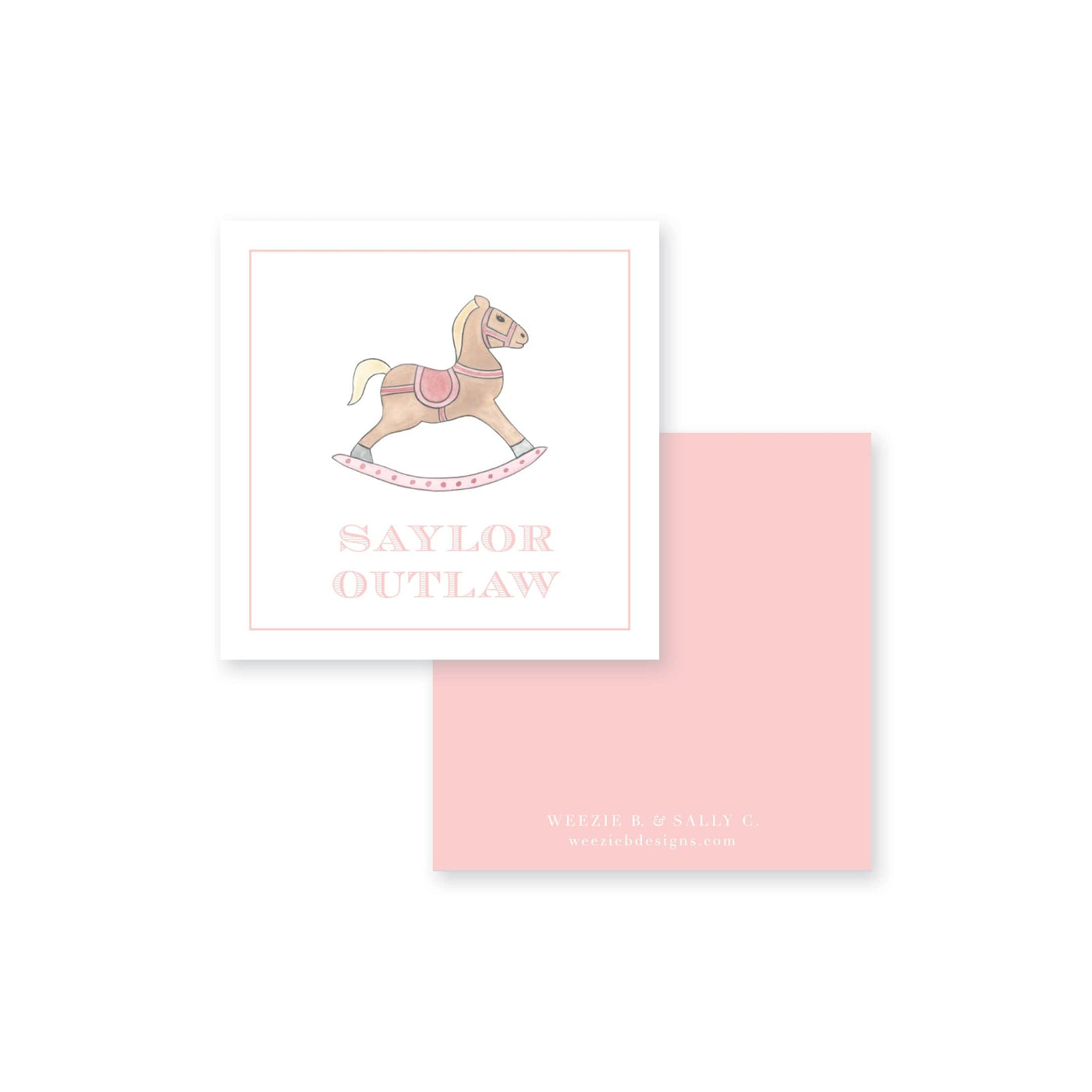 Watercolor Rocking Horse Calling Card