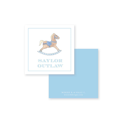 Watercolor Rocking Horse Calling Card