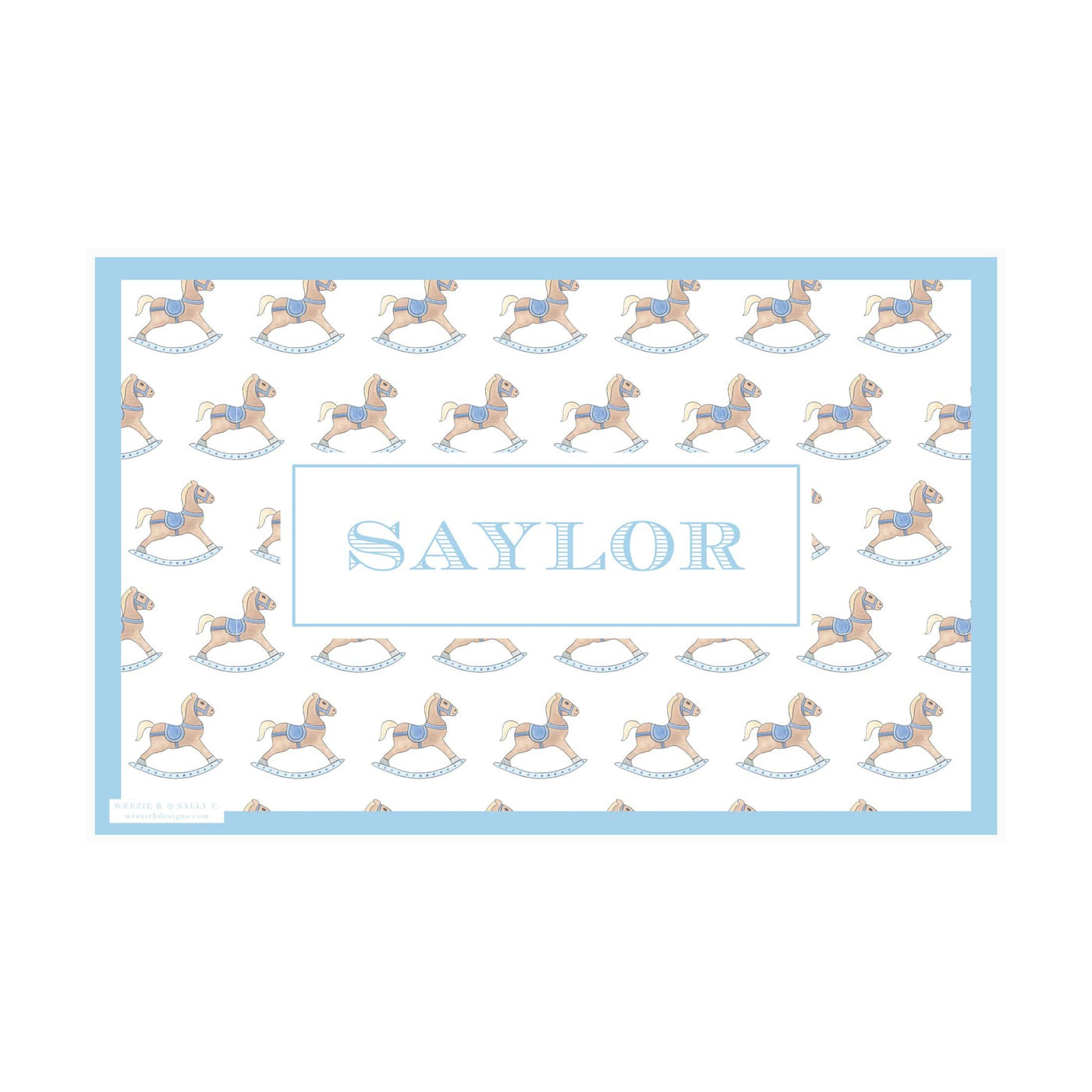 Watercolor Rocking Horse Placemat