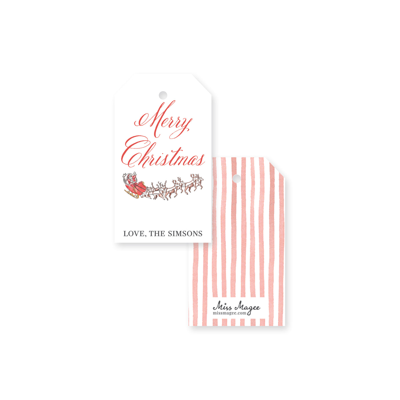 Santa's Sleigh Christmas Tag