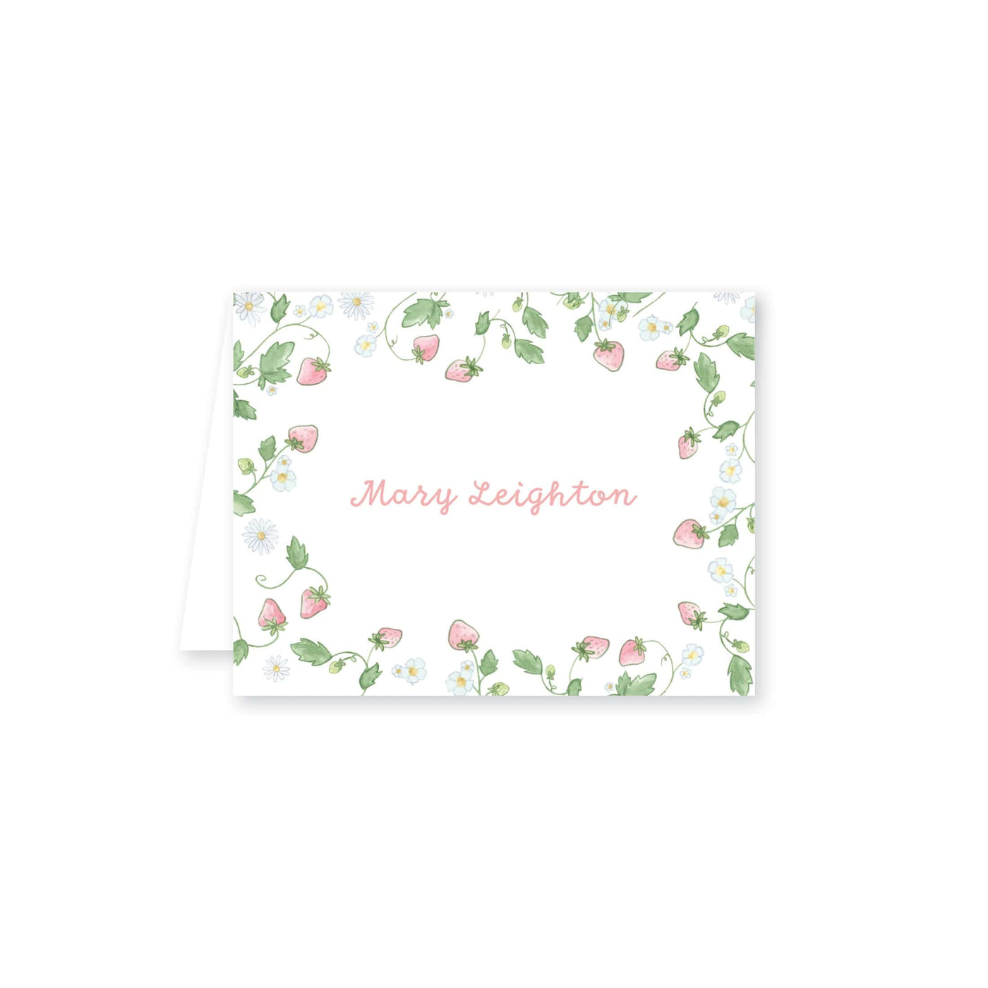 Strawberry Blooms Folded Note Card